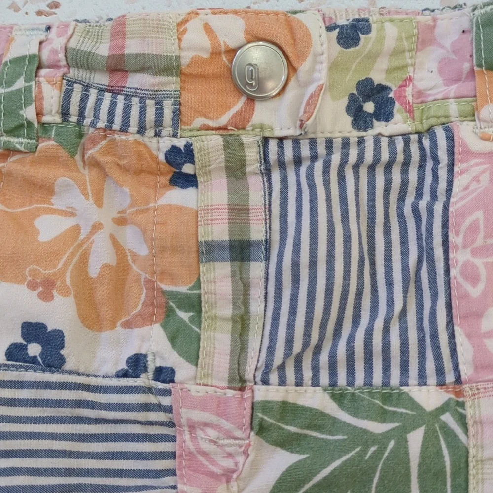 Gymboree | Cotton Madras Shorts- Stitched Patchwork | 18-24 M